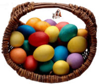 a up easter basket of eggs